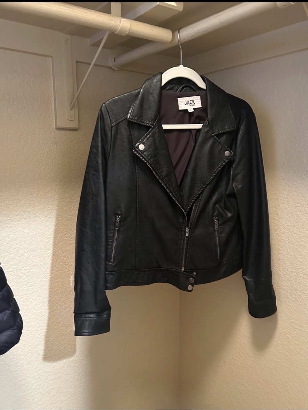 BB Dakota Black Faux Leather Moto Jacket